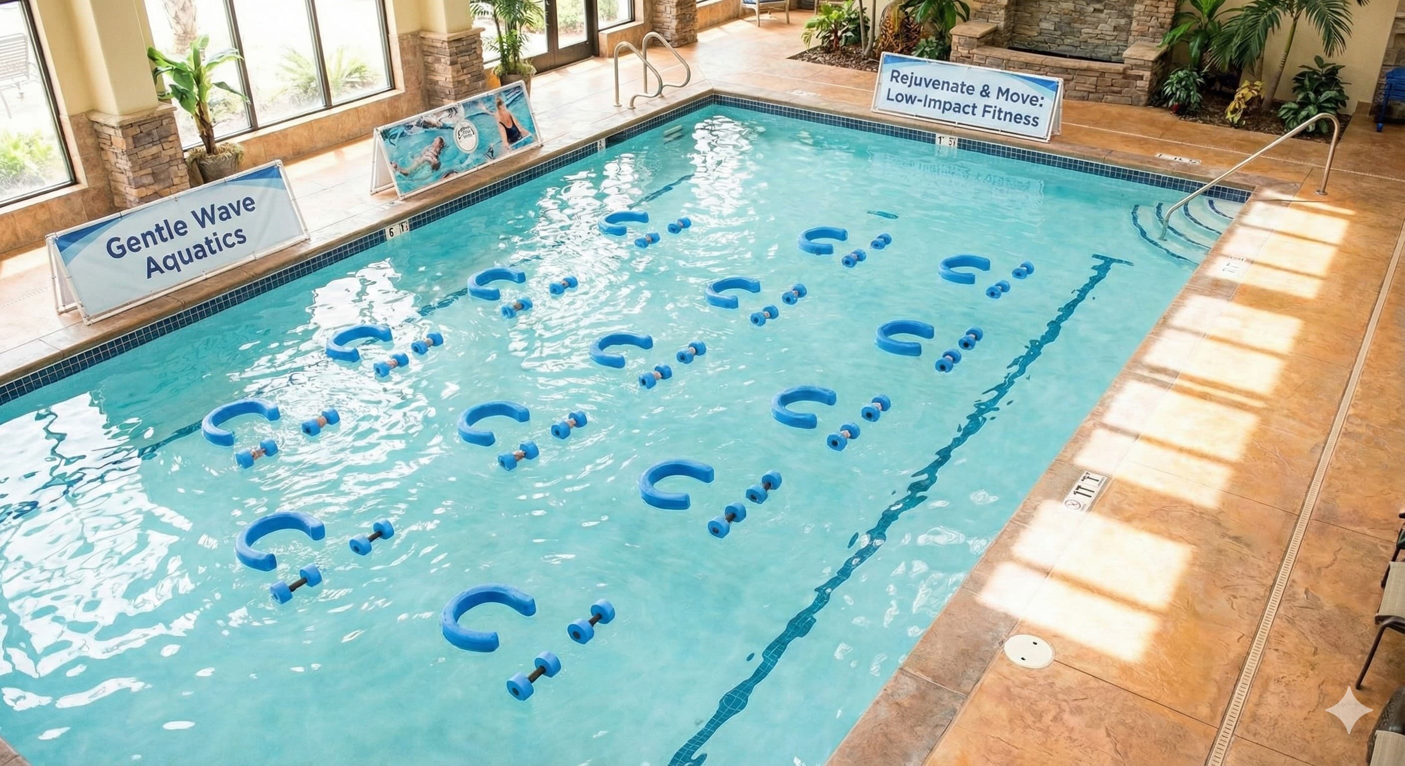 Aqua aerobics class guidance and coaching